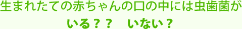 生まれたての赤ちゃんの口の中には虫歯菌がいる?? いない?
